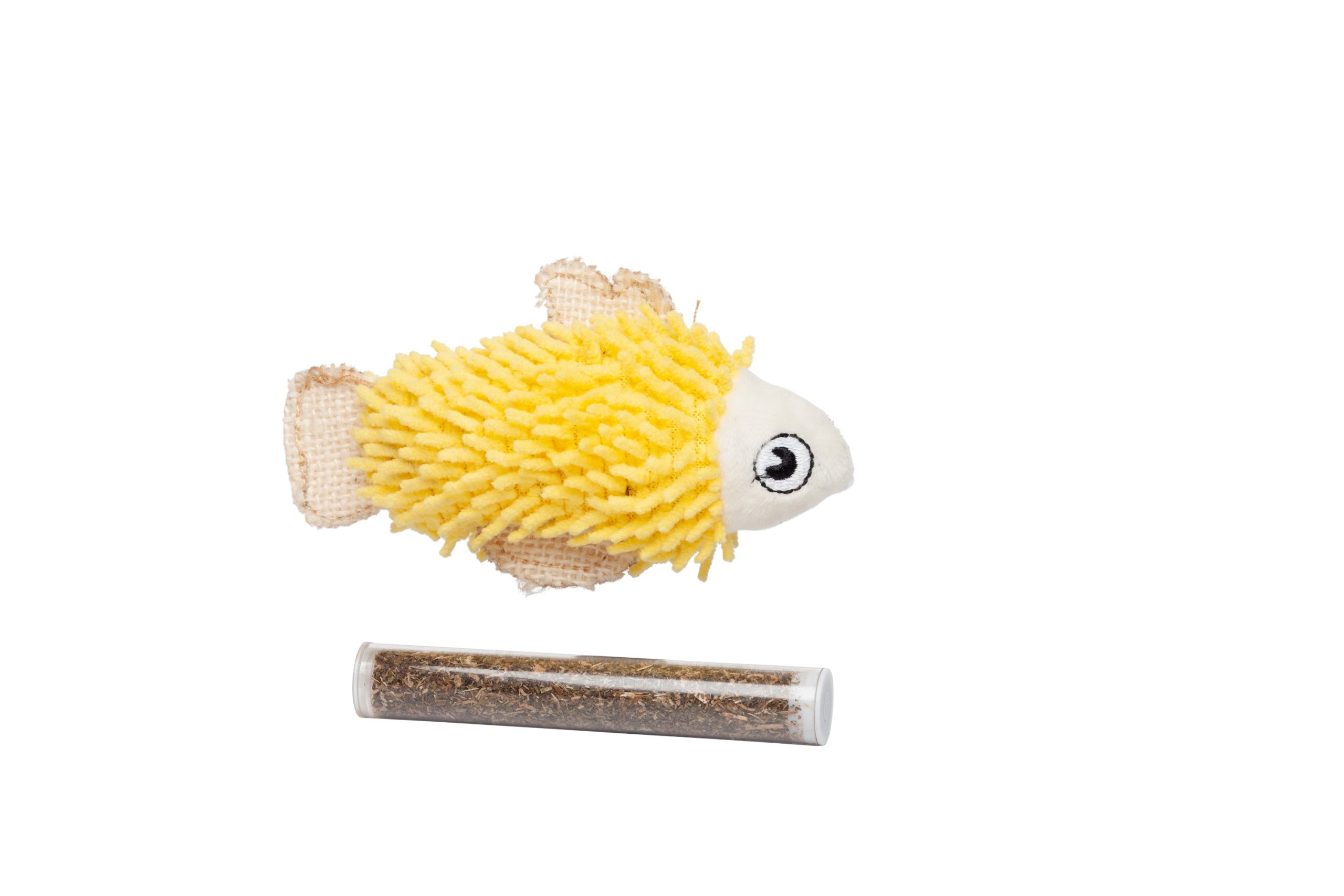 jouet pour chats poisson jaune