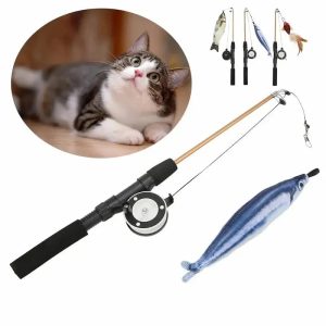 canne à pêche pour chat
