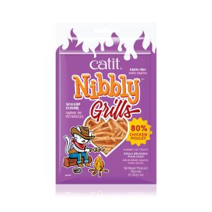 Grillade poulet pétoncles pour chat