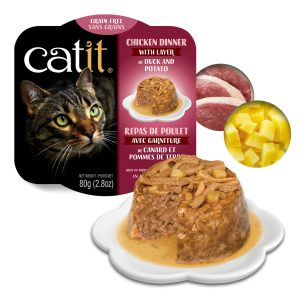 repas poulet ZenCatShop avec canard