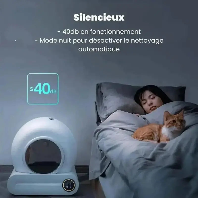 bac à litière silencieux
