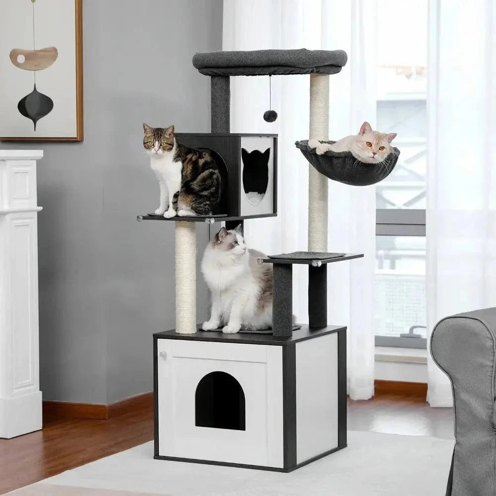 arbre à chat robuste avec litière