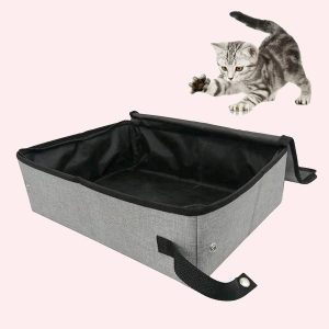 bac à litière pliable pour chat