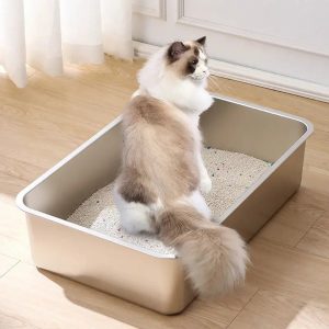 Bac à litière inox élégant