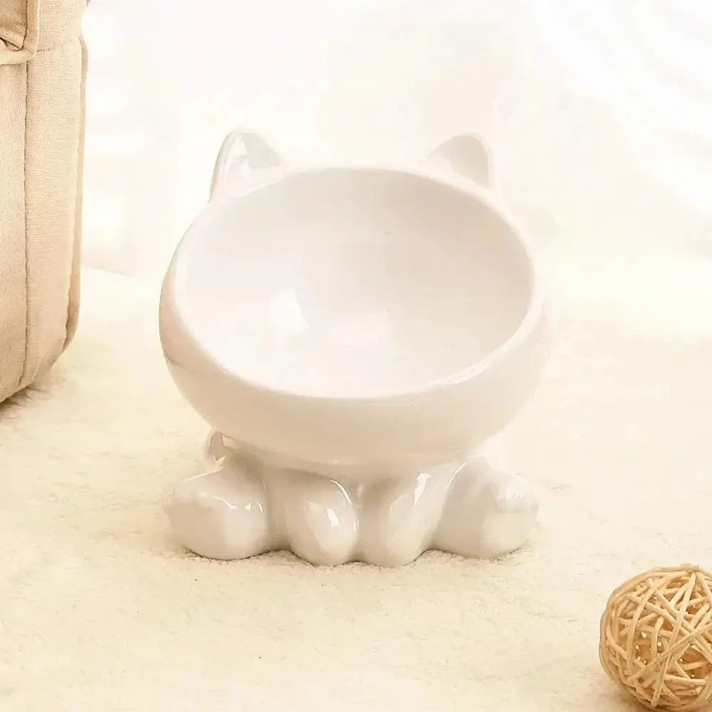 chat mangeant dans bol