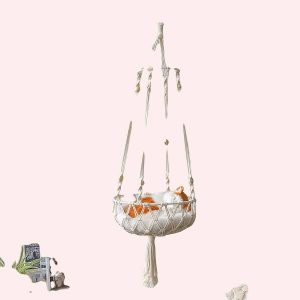 grand hamac en macramé pour chat