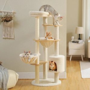 arbre à chat beige stable