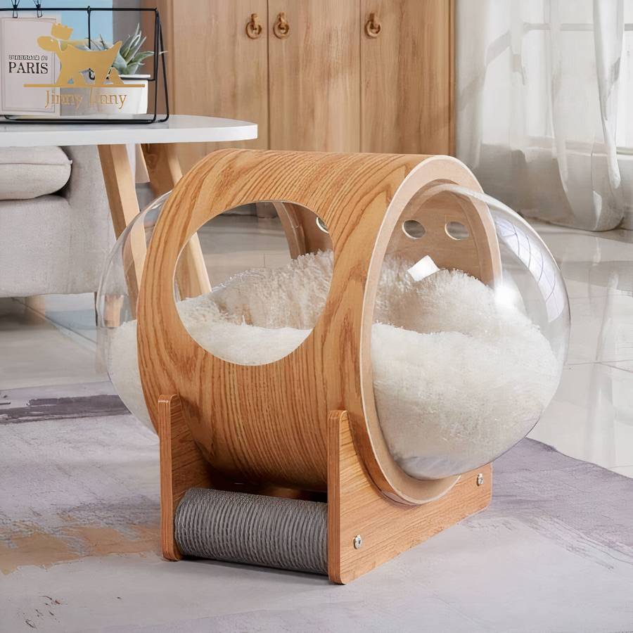 habitat en bois pour félins