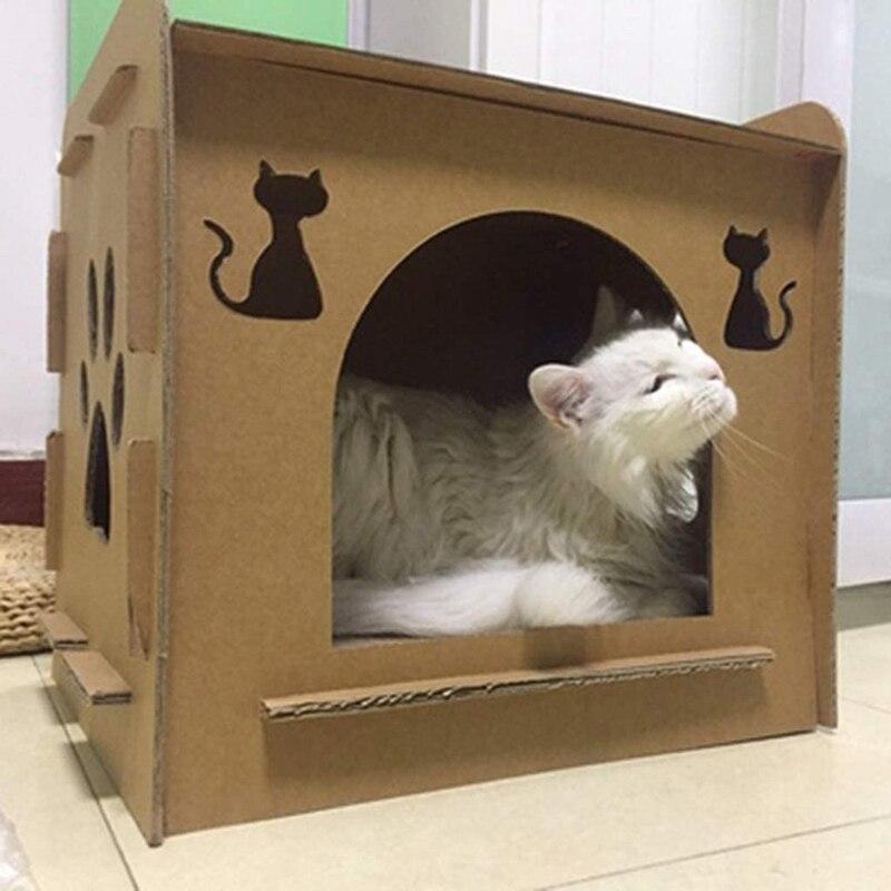 maison pour chat nid en carton