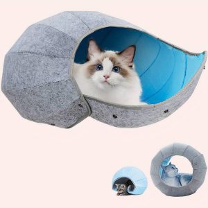 nid d’abeille pliable gris pour chat