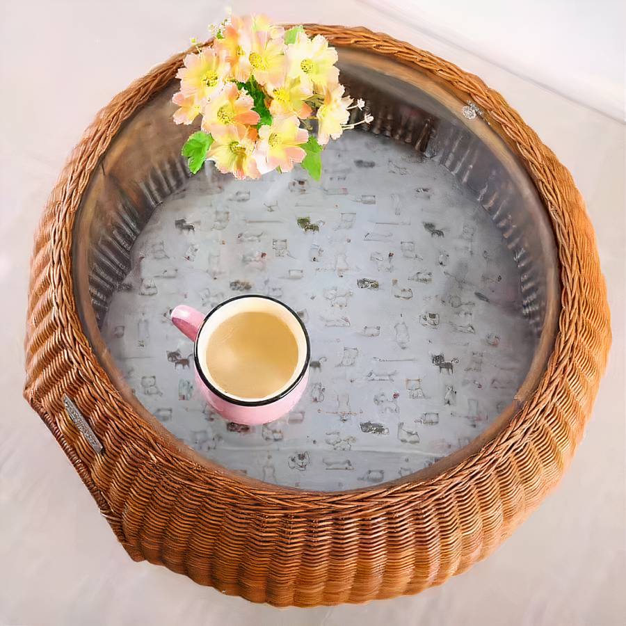panier chat rotin design
