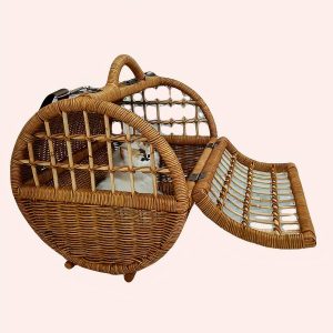 panier pour chat en rotin