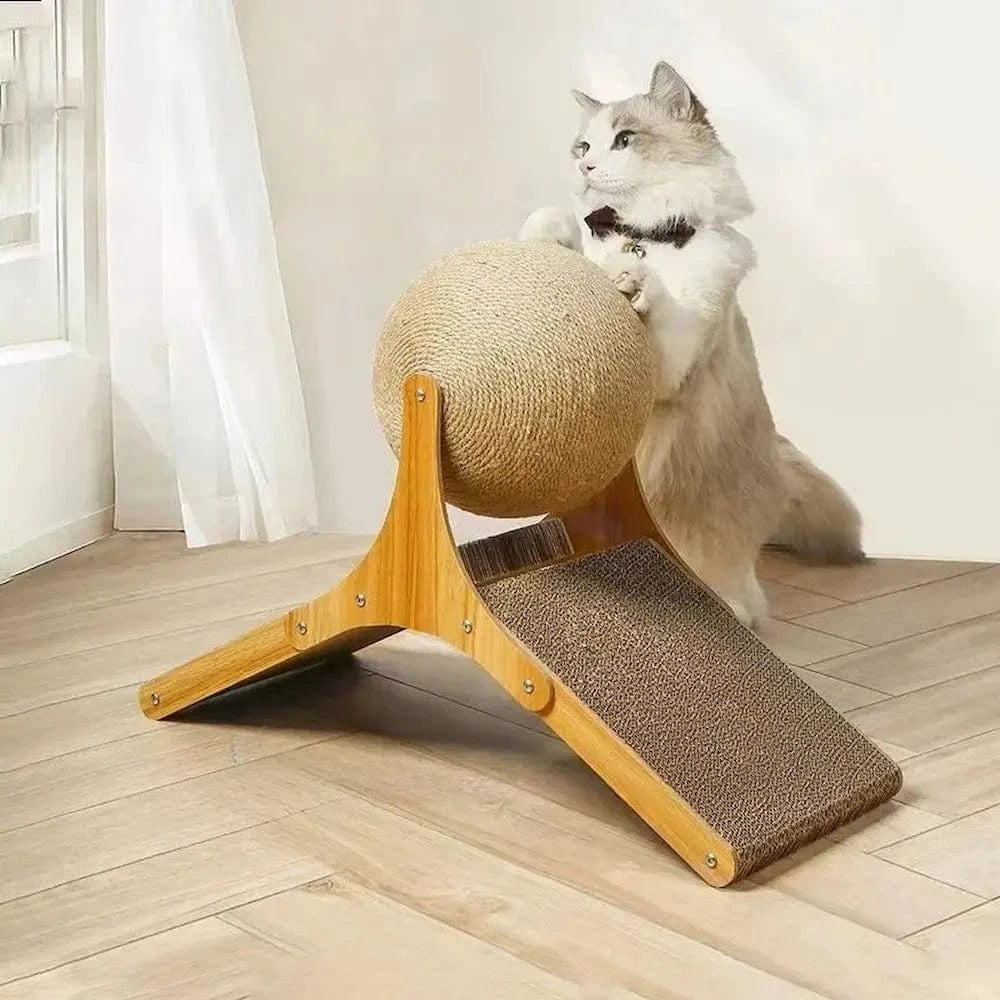 griffage chat en bois