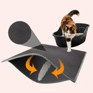 tapis litière gris pour chat