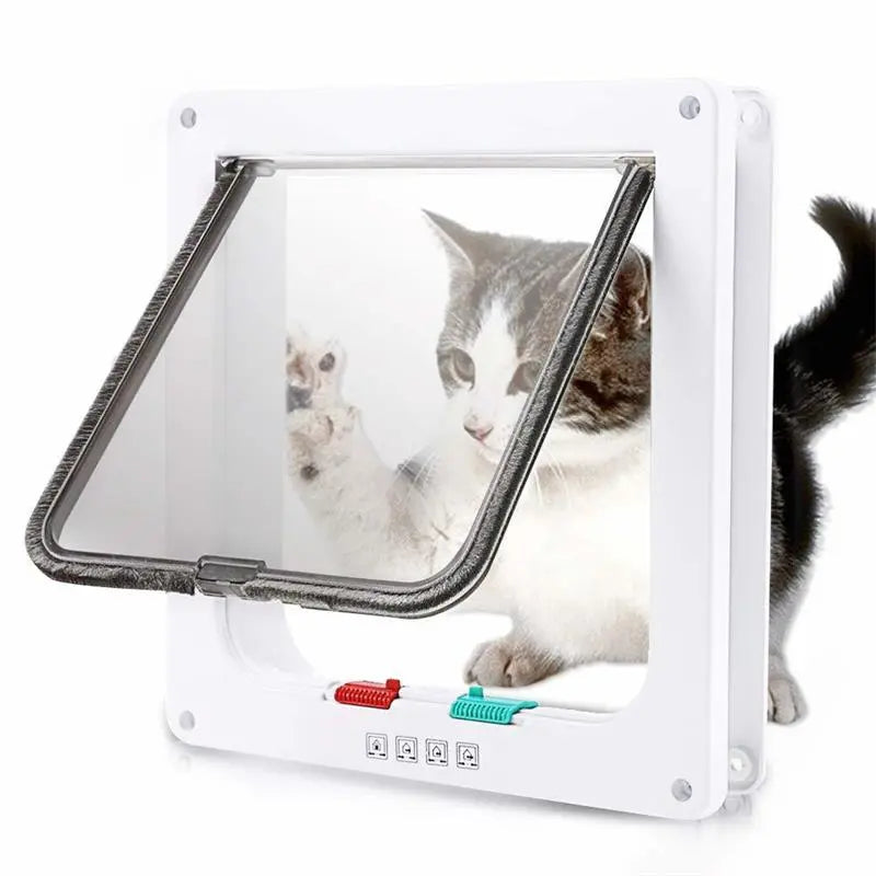 porte à rabat de sécurité blanche plastique pour chat